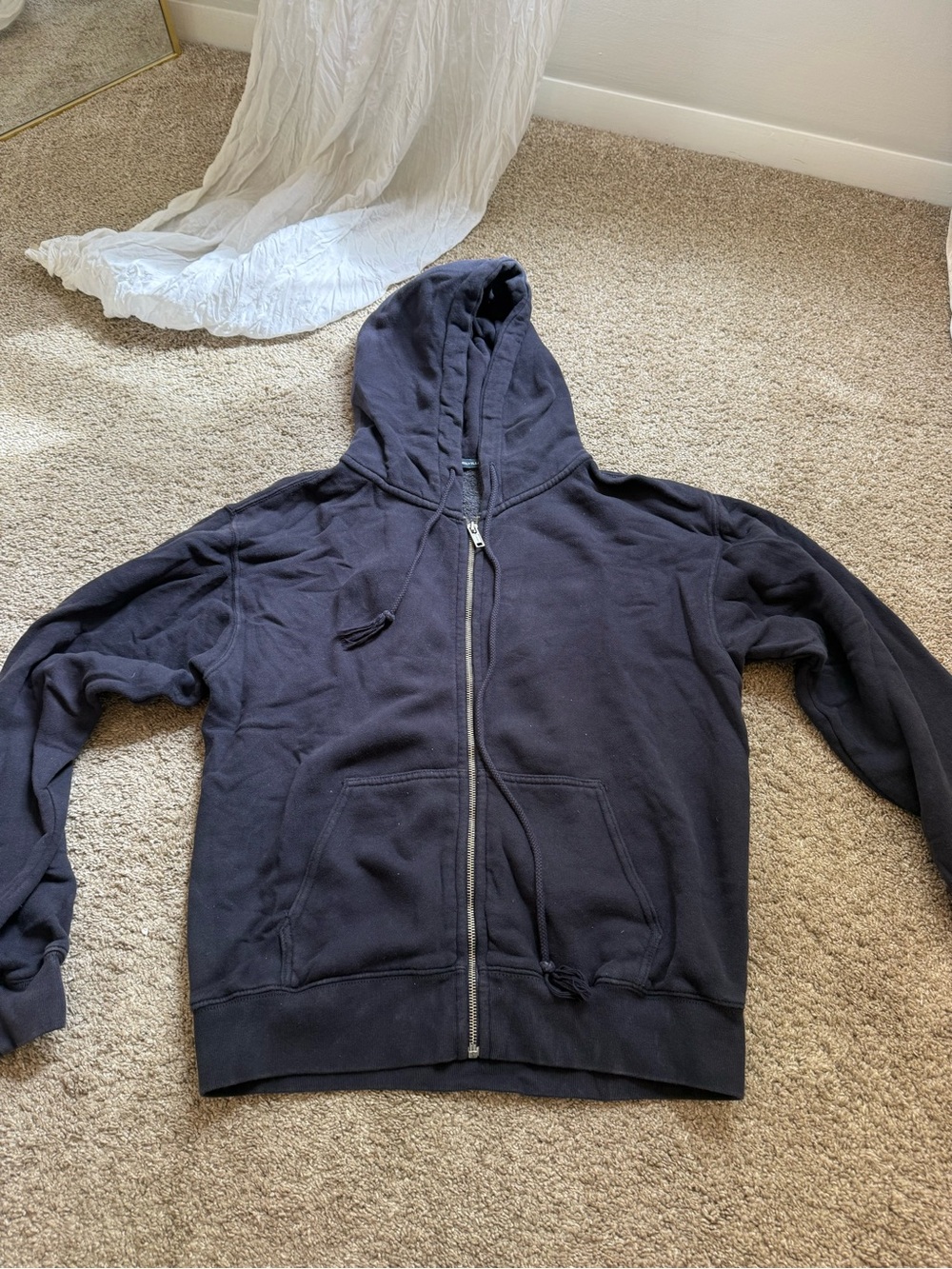 Brandy Melville navy zip-up hoodie cardigan